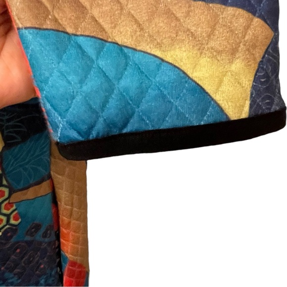 FLORYDAY Dress Quilted Mock Neck Midi Avant Garde Colorful Abstract Print Medium - Picture 7 of 12